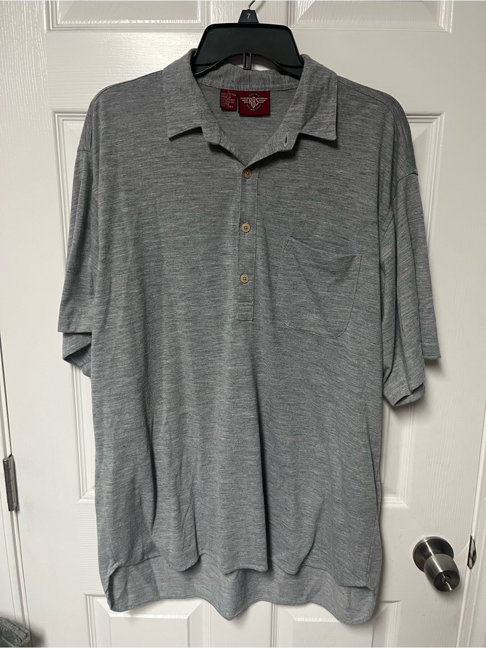 Men's Heather Gray Polo with Chest Pocket
